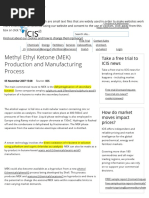 Methyl Ethyl Ketone (MEK) Production and Manufacturing Process