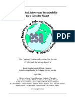 PALMER, M. Et Al. 2004. Ecological Science and Sustainability For A Crowded Planet-21st Century Vision and Action Plan For The Ecological Society of America.