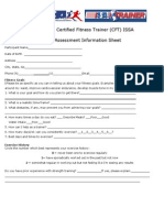 Fitness Assessment Information Form Robi