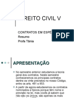 Aula de Direito Civil - Contratos em Espécie - Resumo