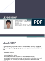 Leadership: Purisima, Wilfredo P. Bsee 4A Engr - Lyndon Bague