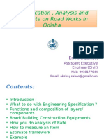 Analysis, Specification and Estimate On Road Works