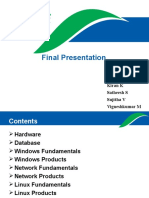 Final Presentation: Raja S Arunthileeban A Kiran K Satheesh S Sujitha V Vigneshkumar M