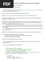 18th July 2012 Generating and Validating Number Using Luhn Algorithm