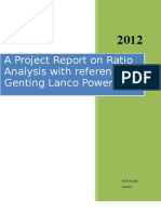 MBA Finance Project Report On Ratio Analysis