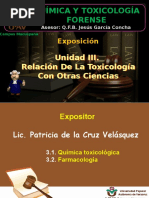 Exposicion Unidad 3 - Relación de La Toxicología Con Otras Ciencias