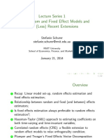 Lecture Series 1 Linear Random and Fixed Effect Models and Their (Less) Recent Extensions