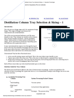 Distillation Column Tray Selection & Sizing - 1 - Separation Technologies