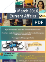 17 March 2016 Current Affairs For Competition Exams