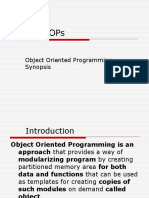 Object Oriented Programming Synopsis