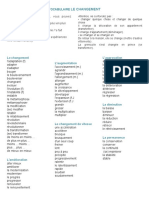 Vocabulaire Le Changement