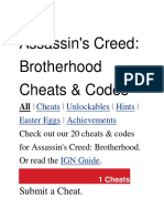 Assassin's Creed Brotherhood Cheats & Codes