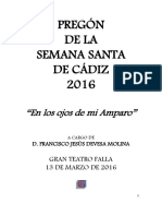 Pregón de Jesús Devesa. Semana Santa 2016