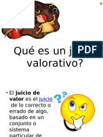 Que Es Jucio Valorativo