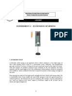 Experiment 1: Extension of Spring: Program Kejuruteraan Mekanikal Fakulti Industri Kejuruteraan