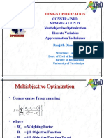 Design Optimization: Constrained Multiobjective Optimization Discrete Variables Approximation Techniques