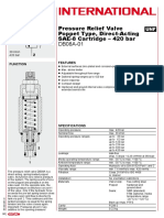 HYDAC Pressure Relief Valve Poppet Type, Direct-Acting SAE-8 Cartridge - 420 Bar