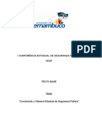 Texto Base Da I CONFERÊNCIA ESTADUAL DE SEGURANÇA PÚBLICA de PERNAMBUCO