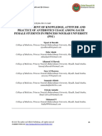 The Assessment of Knowledge, Attitude and Practice of Antibiotics Usage Among Saudi Female Students in Princess Nourah University