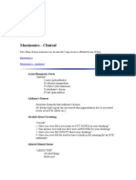 Mnemonics - Clinical