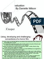 Evaluation by Danielle Wilson: Creeper