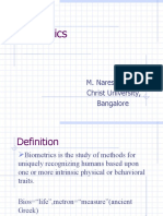 Biometrics: M. Naresh Kumar Christ University, Bangalore