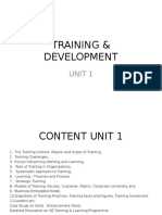 Training & Development: Unit 1