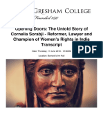 Opening Doors The Untold Story of Cornelia Sorabji Reformer Lawyer and Champion