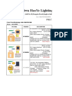 Yiwu Haoye Lighting Appliance Co., LTD: Price List