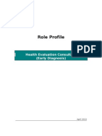 Role Profile: Health Evaluation Consultant (Early Diagnosis)