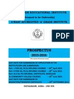 Prospectus of DEI 2015-16