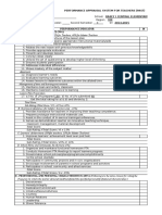 Performance Appraisal System For Teachers (Past) : Total Score: Sub-Rating / (Total Score / 17) X 45% or 40%