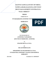 A Comparative Clinical Study of Ushna Manda As Pathya Ahara Kalpana and Yogic Procedures in Management of Sthaulya W.S.R. Obesity