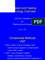 Microbial Limit Testing Technology Overview: Advisory Committee For Pharmaceutical Science