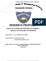 Research Proposal: Impact of Training and Motivation On Employee Turnover in Universities of Islamabad