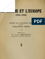 La Serbie Et L' Europe 1914-1918 Exposé de La Politique Serbe Par Des Publicistes Serbes (1919.) - Lazare Marcovitch