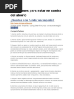 10 Razones para Estar en Contra Del Aborto