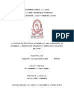 La Función Del Intertexto de Caperucita Roja en El Cuento "El Hombre de La Primera Vez" Del Libro "El Desencanto" de Jacinta Escudos.