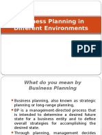 Business Planning in Different Environments