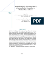 Numerical Analysis of Bearing Capacity of Suction Bucket Foundation For Offshore Wind Turbines