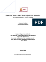 Impacts of Issues Related To Work-Family Life Balancing On Employee Work Performance