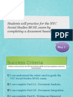 Students Will Practice For The NYC Social Studies MOSL Exam by Completing A Document Based Question