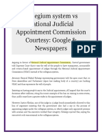 Collegium System Vs National Judicial Appointment Commission Courtesy Google Newspapers