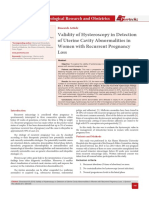 Validity of Hysteroscopy in Detection of Uterine Cavity Abnormalities in Women With Recurrent Pregnancy Loss