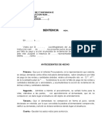 Modelo Sentencia de Desahucio Por Falta de Pago + Reclamacion de Rentas y Cantidades Asimiladas en Rebeldã A Art. 440.3âº Lec