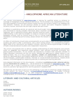 CFP - Anglophone African Literature and Culture