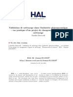 Validation de Nettoyage Dans L'industrie Pharmaceutique: Cas Pratique D'un Projet de Changement D'agent de Nettoyage