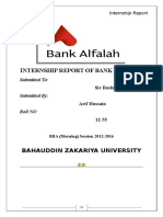 Internship Report of Bank Alfalah: Submitted To