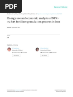 Energy Use and Economic Analysis of NPK-15:8:15 Fertilizer Granulation Process in Iran