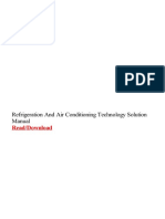 Refrigeration and Air Conditioning Technology Solution Manual